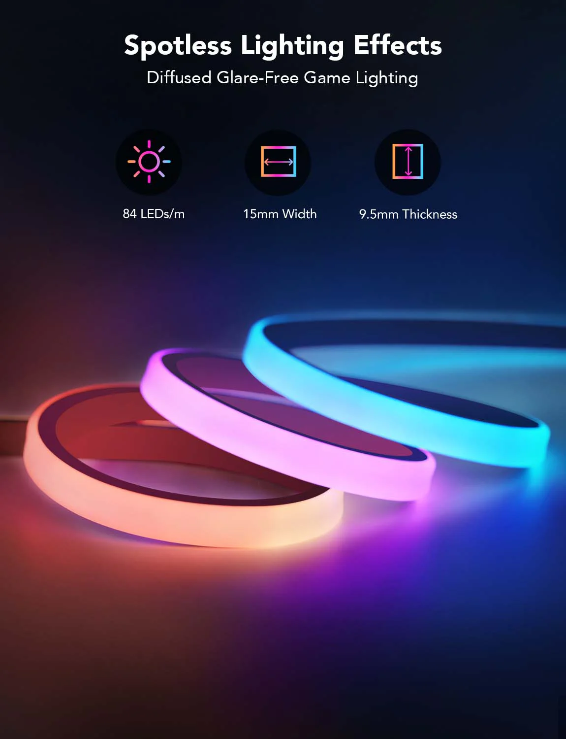 Refurbished Govee RGBIC LED Neon Rope Lights for Desks
