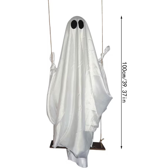 39-Inch Swinging Ghost with LED Lights & Remote Control