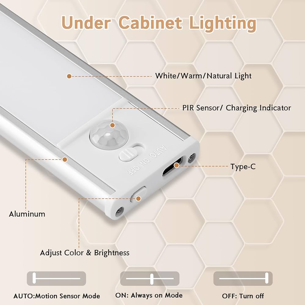 4-Pack Rechargeable LED Motion Sensor Lights
