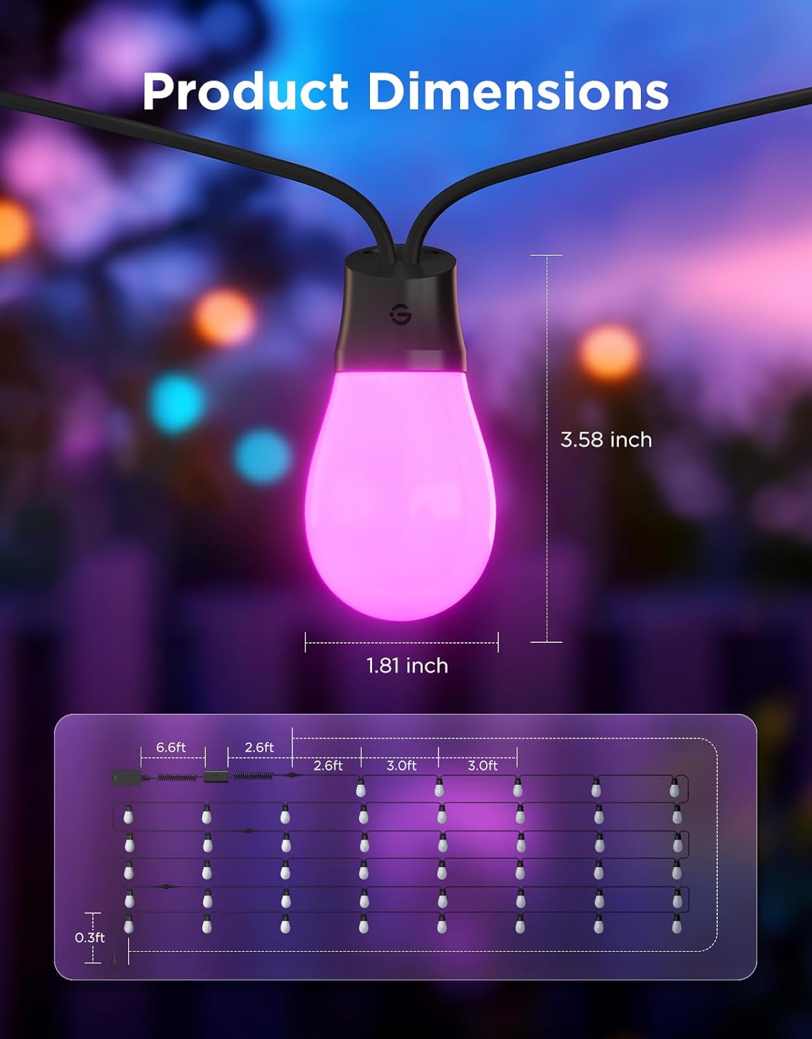 【Business Only】Govee Smart Outdoor S14 Bulb String Lights 2