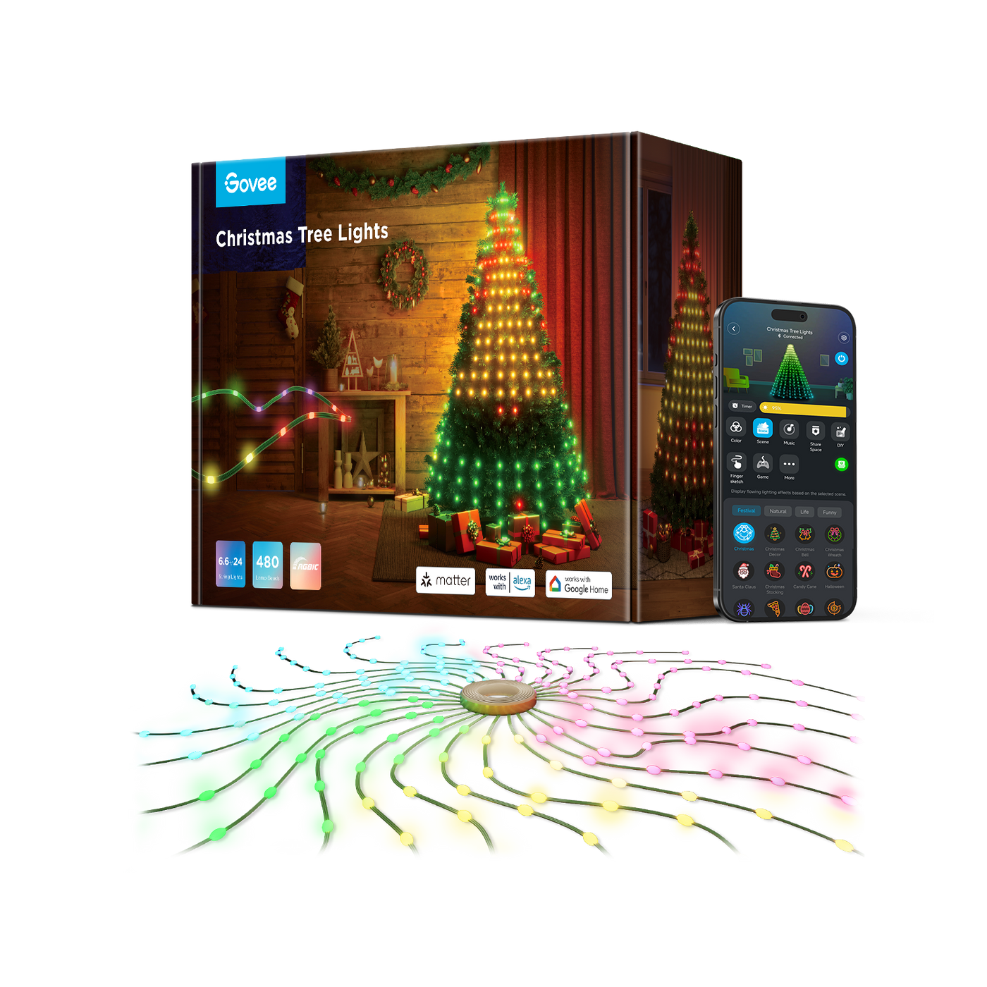 Refurbished Govee Christmas Tree Lights