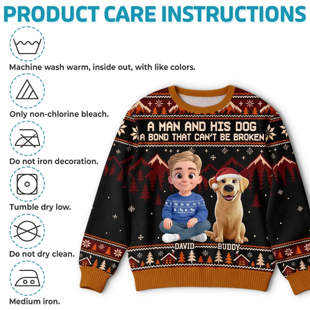 Custom Ugly Sweatshirt - Personalized Christmas Birthday Gifts For Dog Cat Lovers, Dog Dad And Mom, Cat Owners - Merry Vibes, Happy Paws