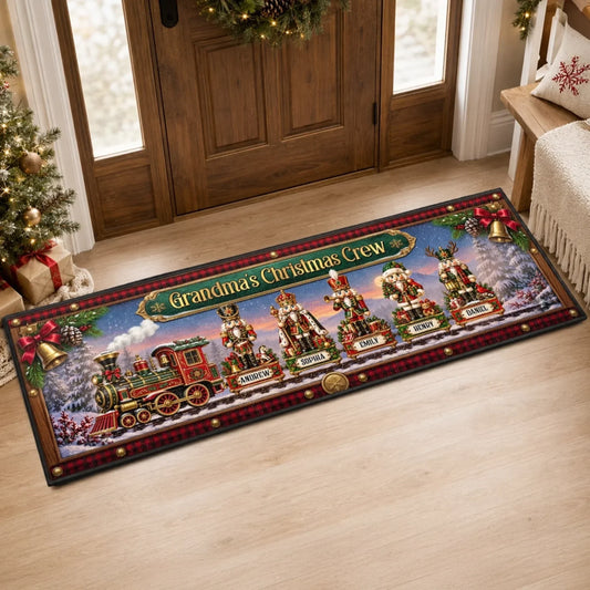 Custom Runner Rug - Personalized Christmas Birthday Gifts For Grandma, Grandpa - Warm Lights, Happy Home