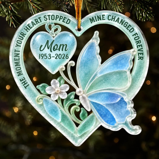 Custom Sea Glass Acrylic Ornament - Personalized Christmas Memorial Sympathy Gifts For Loss Of Mom, Dad - Your Love Is My Legacy