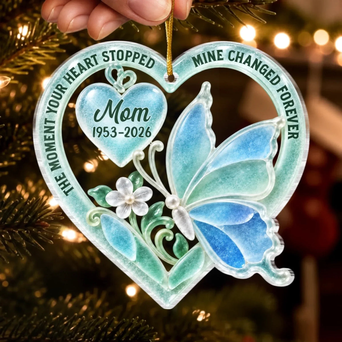 Custom Sea Glass Acrylic Ornament - Personalized Christmas Memorial Sympathy Gifts For Loss Of Mom, Dad - Your Love Is My Legacy