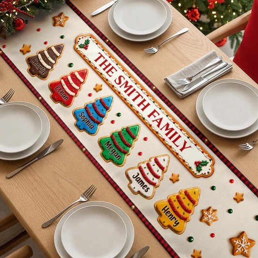 Custom Table Runner - Personalized Christmas Birthday Gifts For Mom, Dad, Brother, Sister - Together Makes The Season Merry