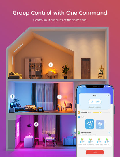 【Business Only】Govee A19 Smart LED Light Bulbs E26 800lm