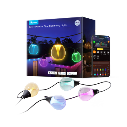 Refurbished Govee Outdoor Clear Bulb String Lights