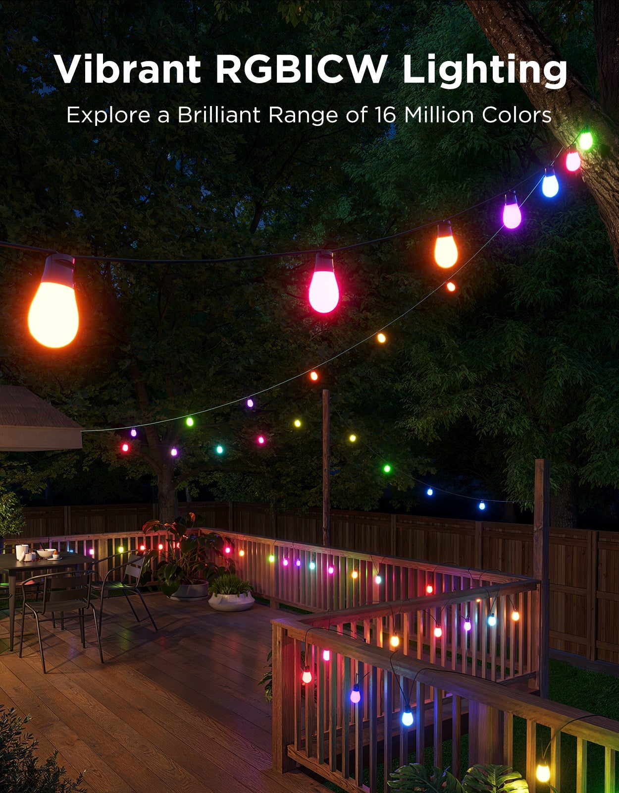 Refurbished Govee Smart Outdoor S14 Bulb String Lights 2