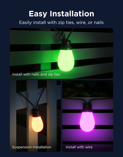 Refurbished Govee Smart Outdoor S14 Bulb String Lights 2