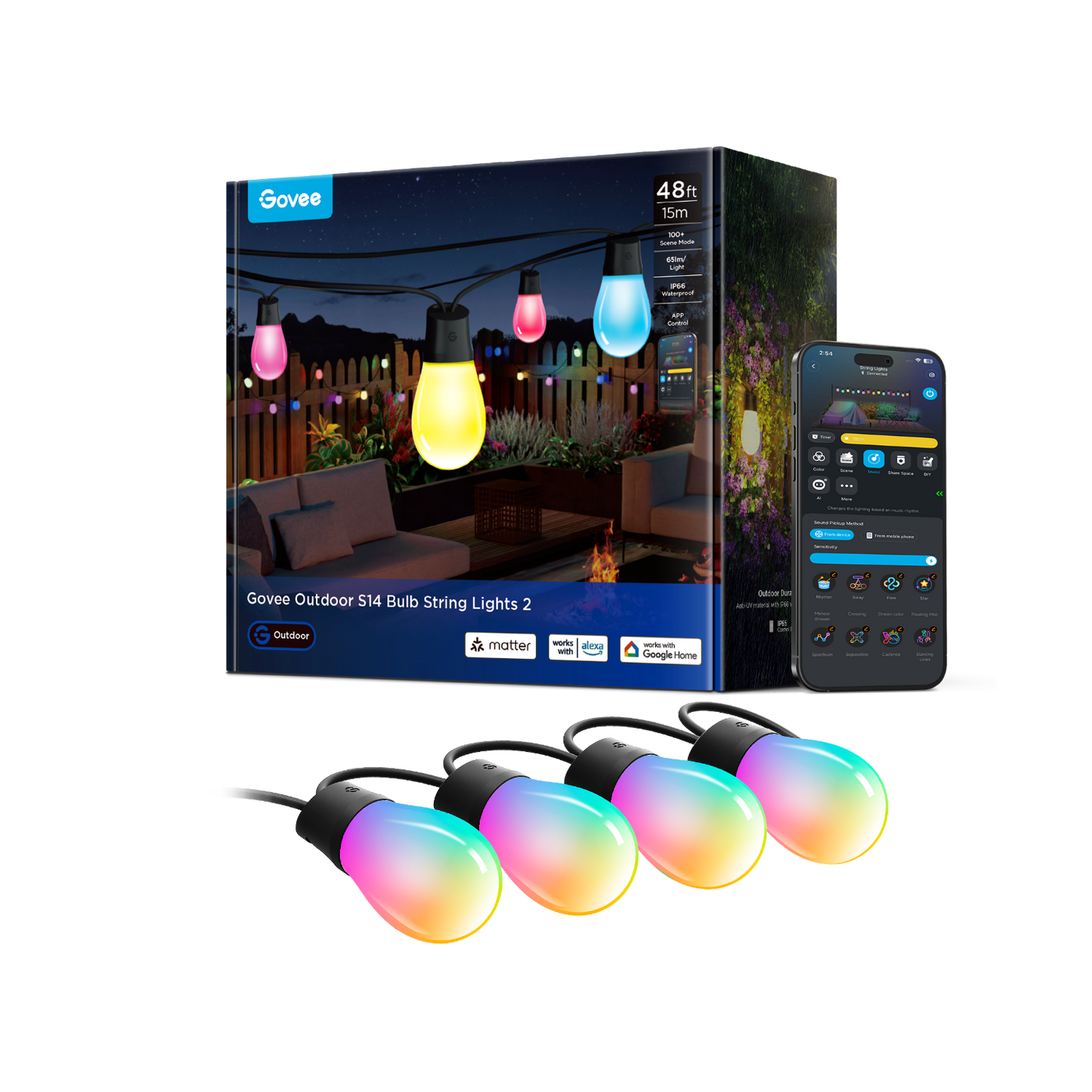 【Business Only】Govee Smart Outdoor S14 Bulb String Lights 2