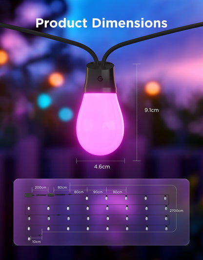 Refurbished Govee Smart Outdoor S14 Bulb String Lights 2