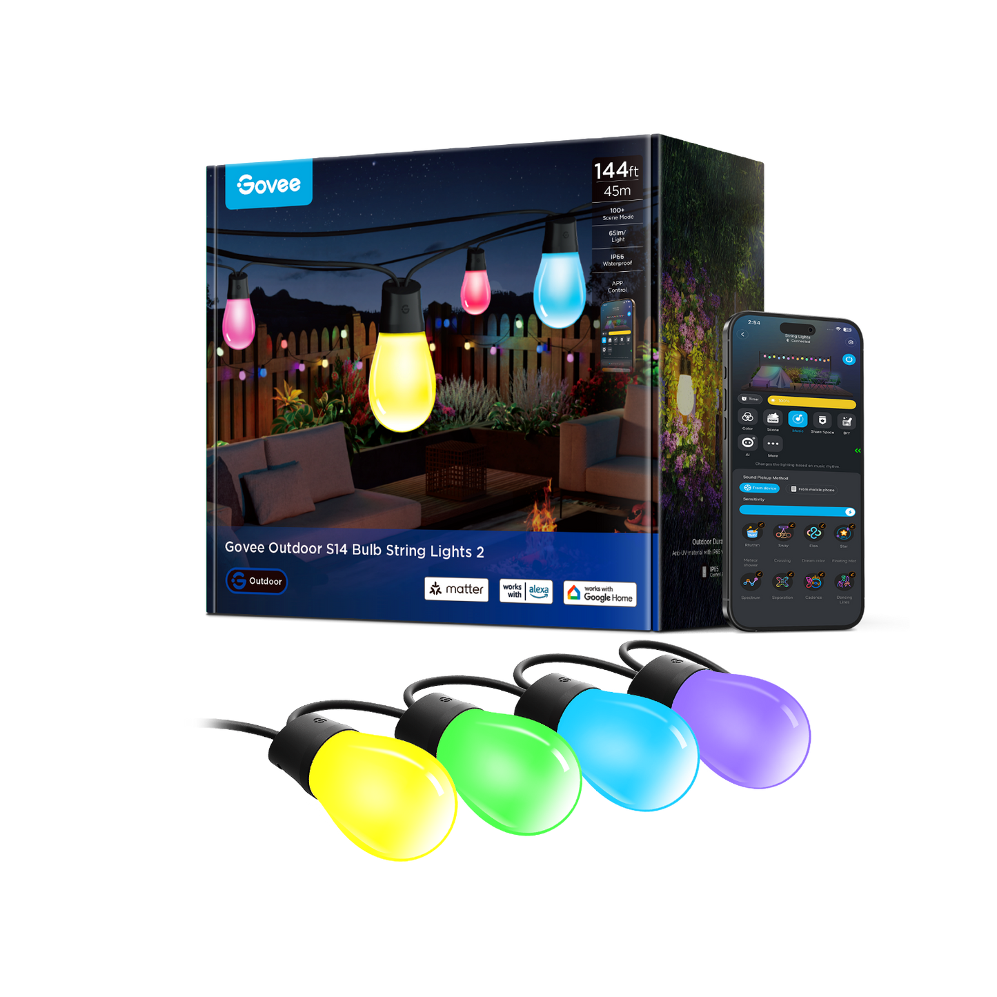 【Business Only】Govee Smart Outdoor S14 Bulb String Lights 2