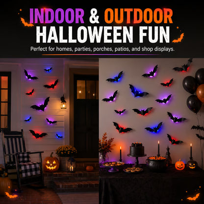 3D LED Bat Stickers — Turn Your Walls Into a Haunted Masterpiece 👻
