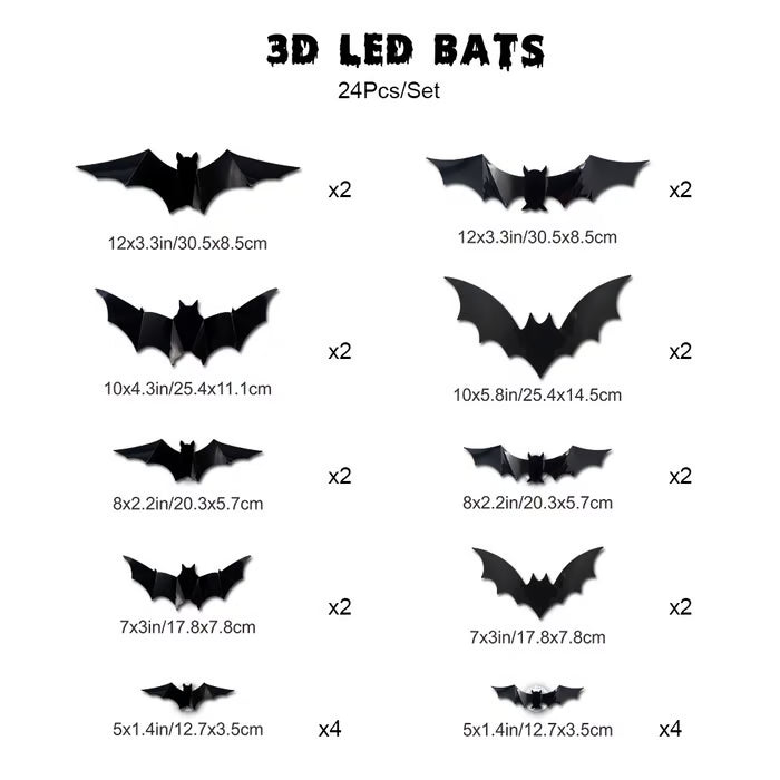3D LED Bat Stickers — Turn Your Walls Into a Haunted Masterpiece 👻