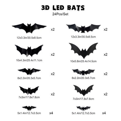 3D LED Bat Stickers — Turn Your Walls Into a Haunted Masterpiece 👻