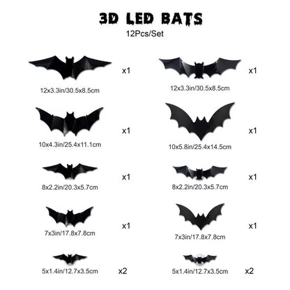 3D LED Bat Stickers — Turn Your Walls Into a Haunted Masterpiece 👻