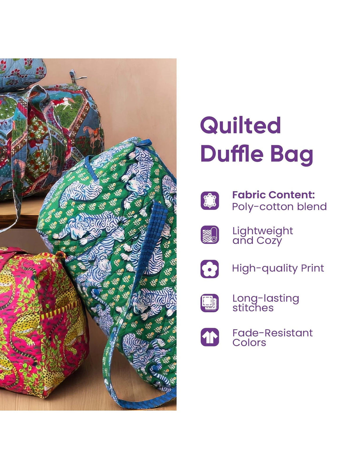 Southwestern Horse Quilted Duffle Bag