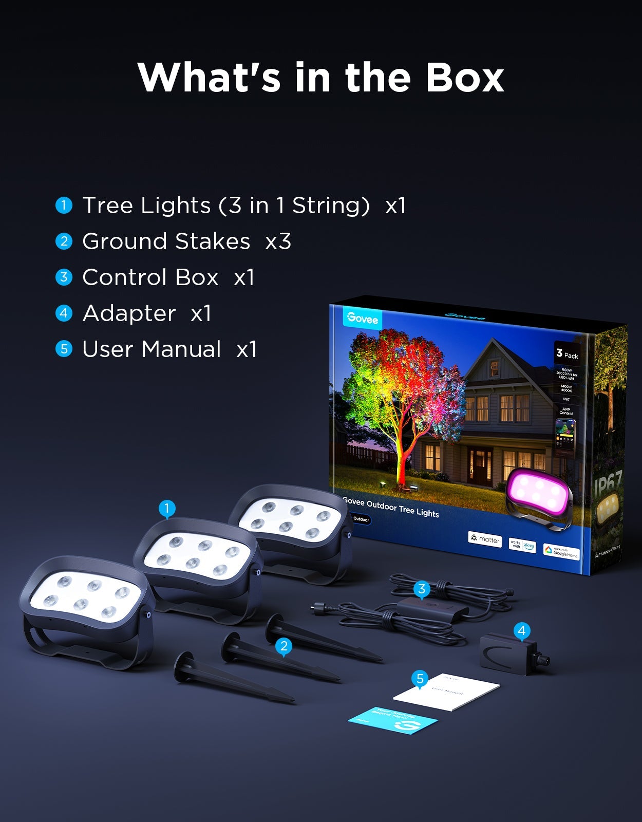 Refurbished Govee Outdoor Tree Lights