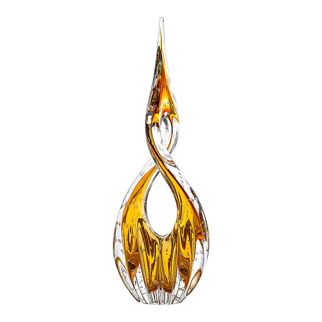 Eight Murano Crystal Sculpture – Amber — Murano Glass Decor