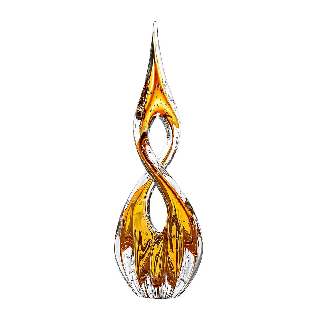 Eight Murano Crystal Sculpture – Amber — Murano Glass Decor (view 2)
