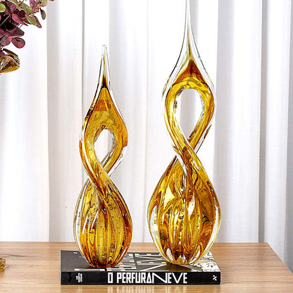 Eight Murano Crystal Sculpture – Amber