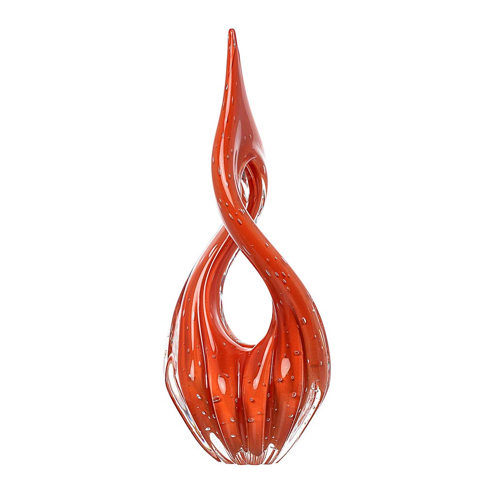 Eight Murano Crystal Sculpture – Terracotta