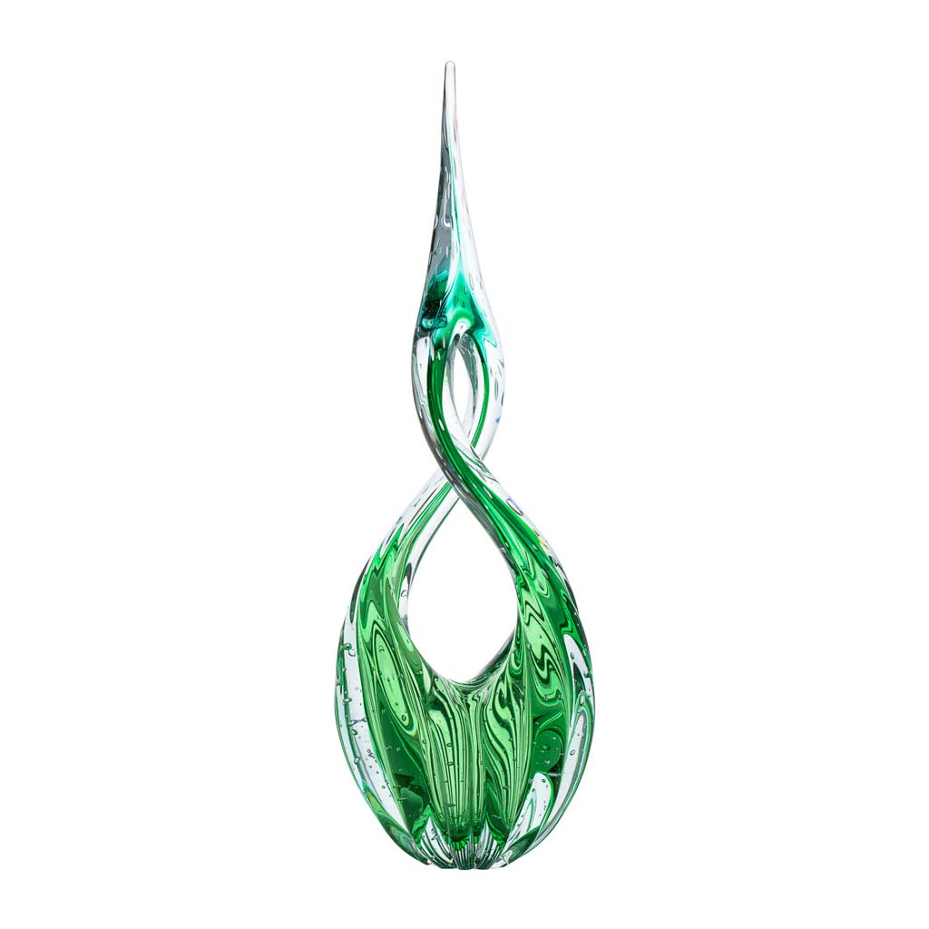 Eight Murano Crystal Sculpture – Green Esmeralda — Murano Glass Decor (view 2)