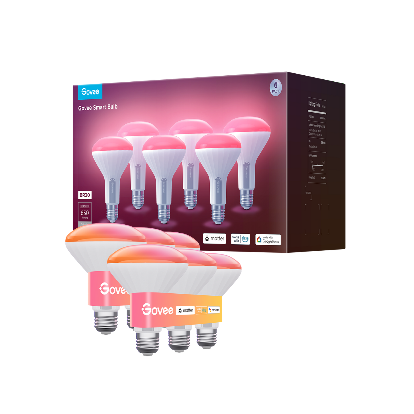 Refurbished Govee E26 Smart LED Colored Light Bulbs