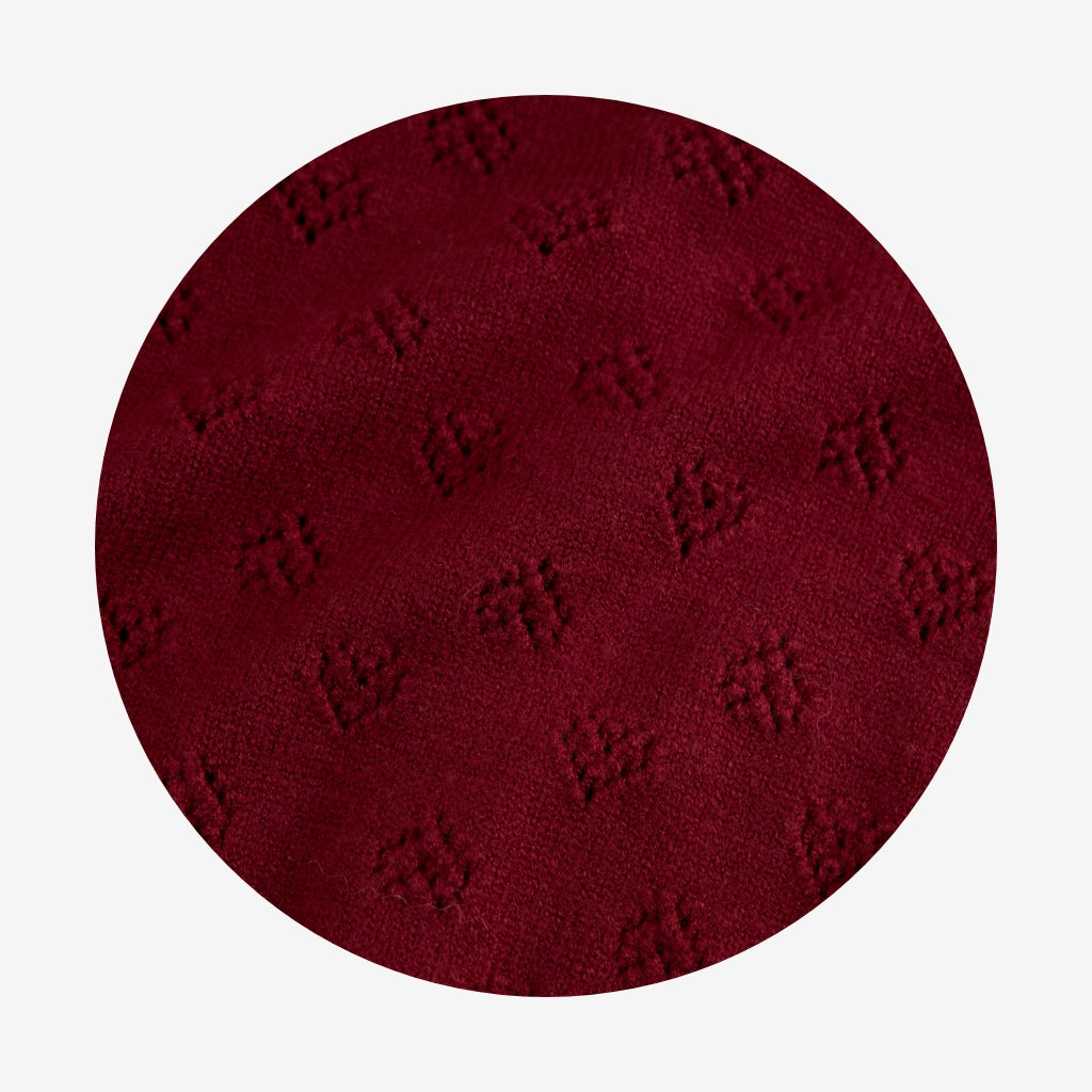 Burgundy Pointelle Cardigan Legging Set
