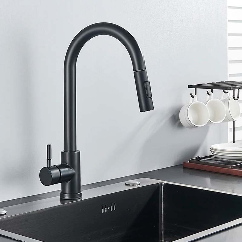 Gourmet Kitchen Faucet – Slim Black Fosco