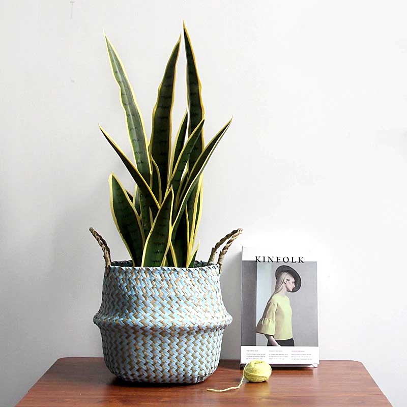 Boho Woven Basket Set – Blue