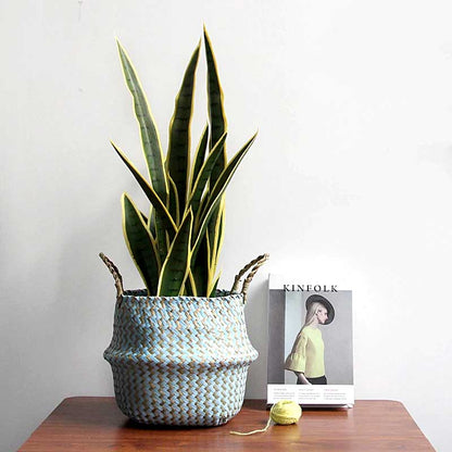 Boho Woven Basket Set – Blue