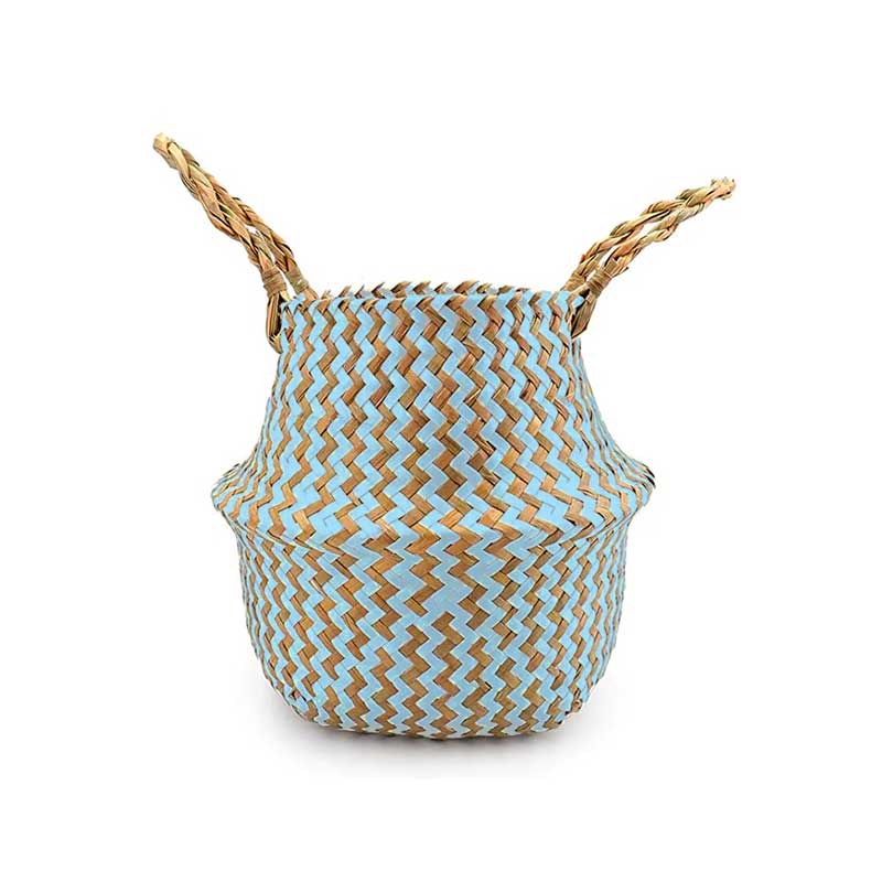 Boho Woven Basket Set – Blue