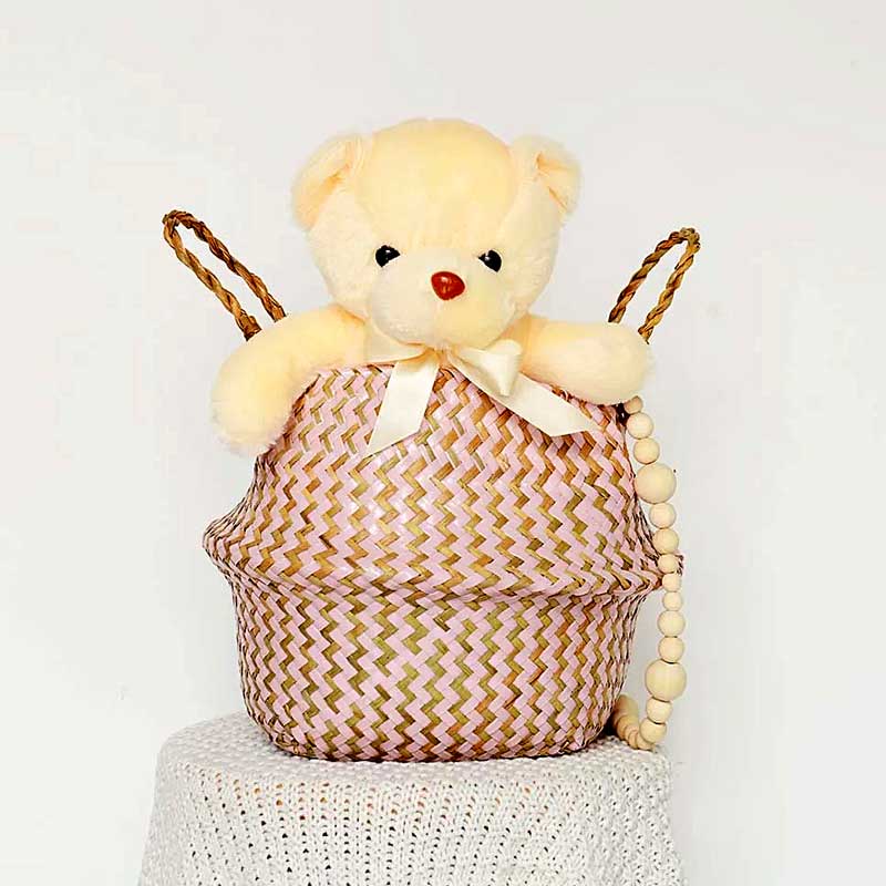 Boho Woven Basket Set – Pink