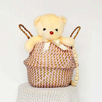 Boho Woven Basket Set – Pink