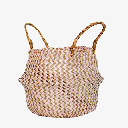 Boho Woven Basket Set – Pink