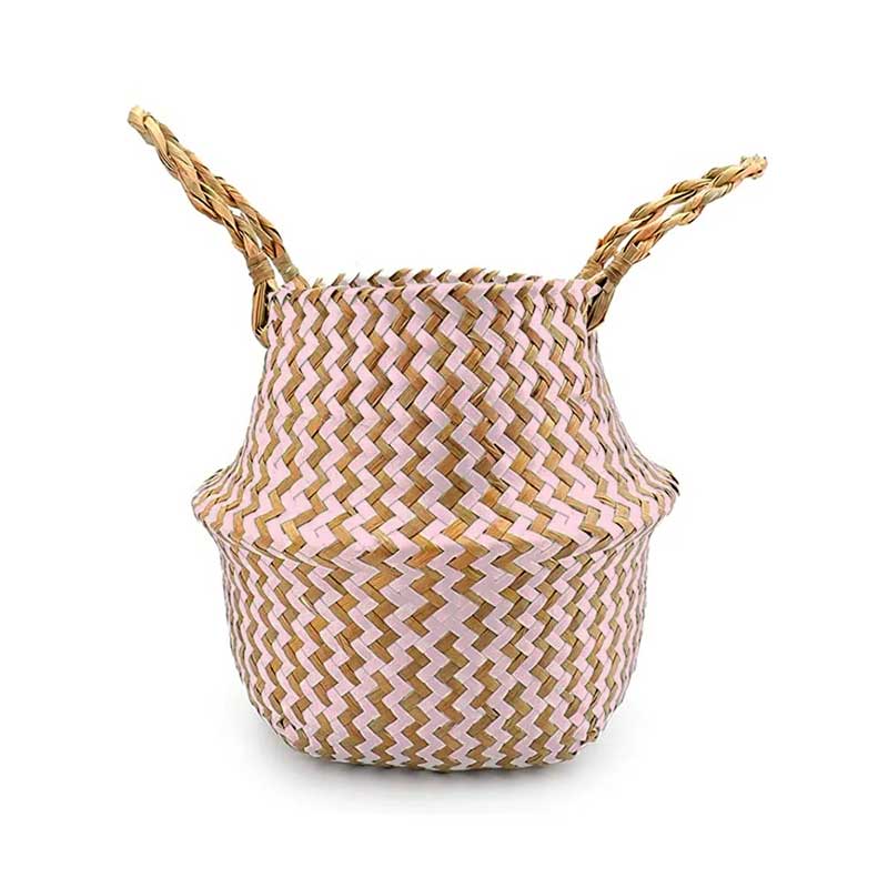 Boho Woven Basket Set – Pink