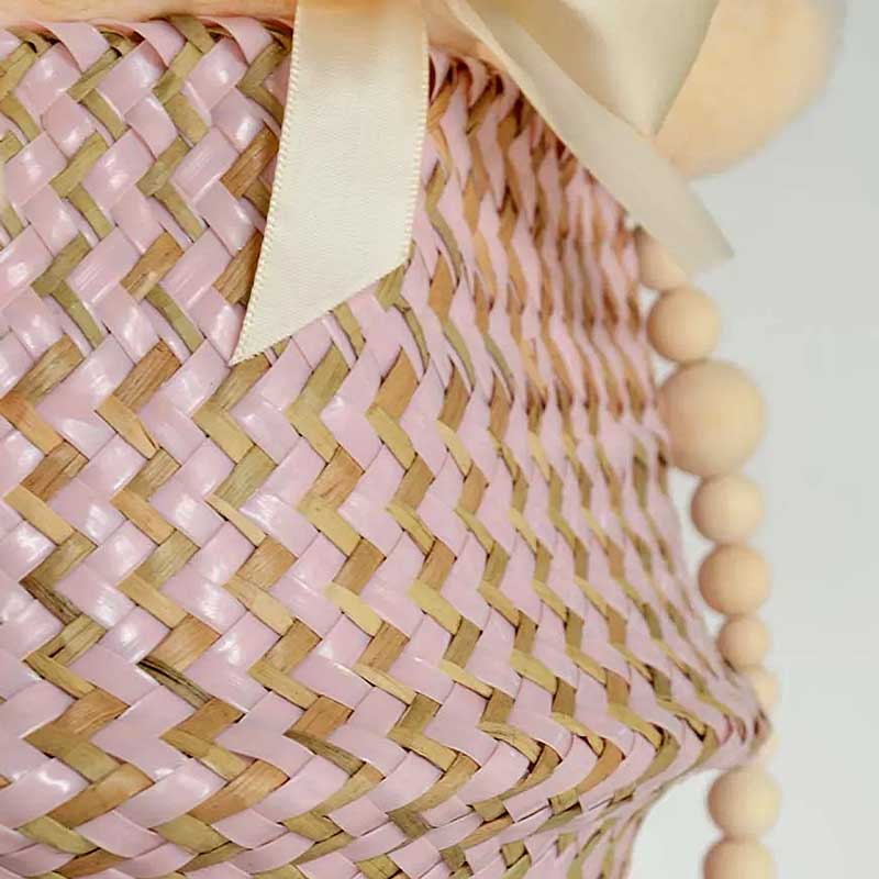 Boho Woven Basket Set – Pink