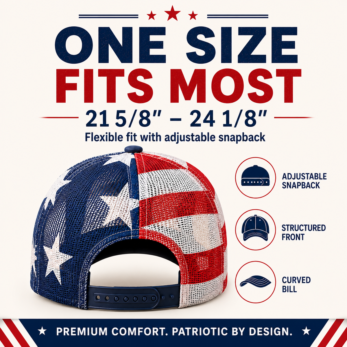 🔥 ❤️ 🇺🇸 America 250 Years Patriotic Embroidered Mesh Trucker Cap