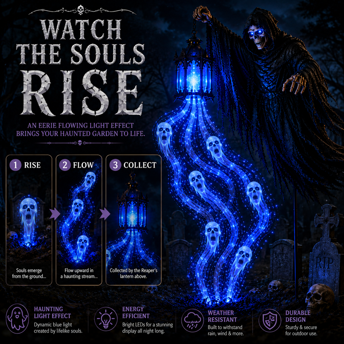🔥Today 50% OFF🎁💀Halloween Soul Harvester Animated Garden Light
