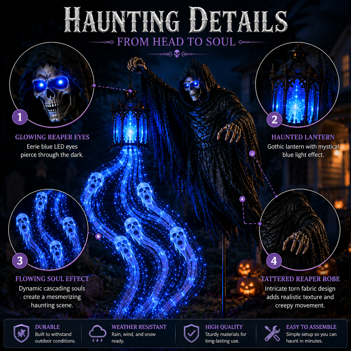 🔥Today 50% OFF🎁💀Halloween Soul Harvester Animated Garden Light