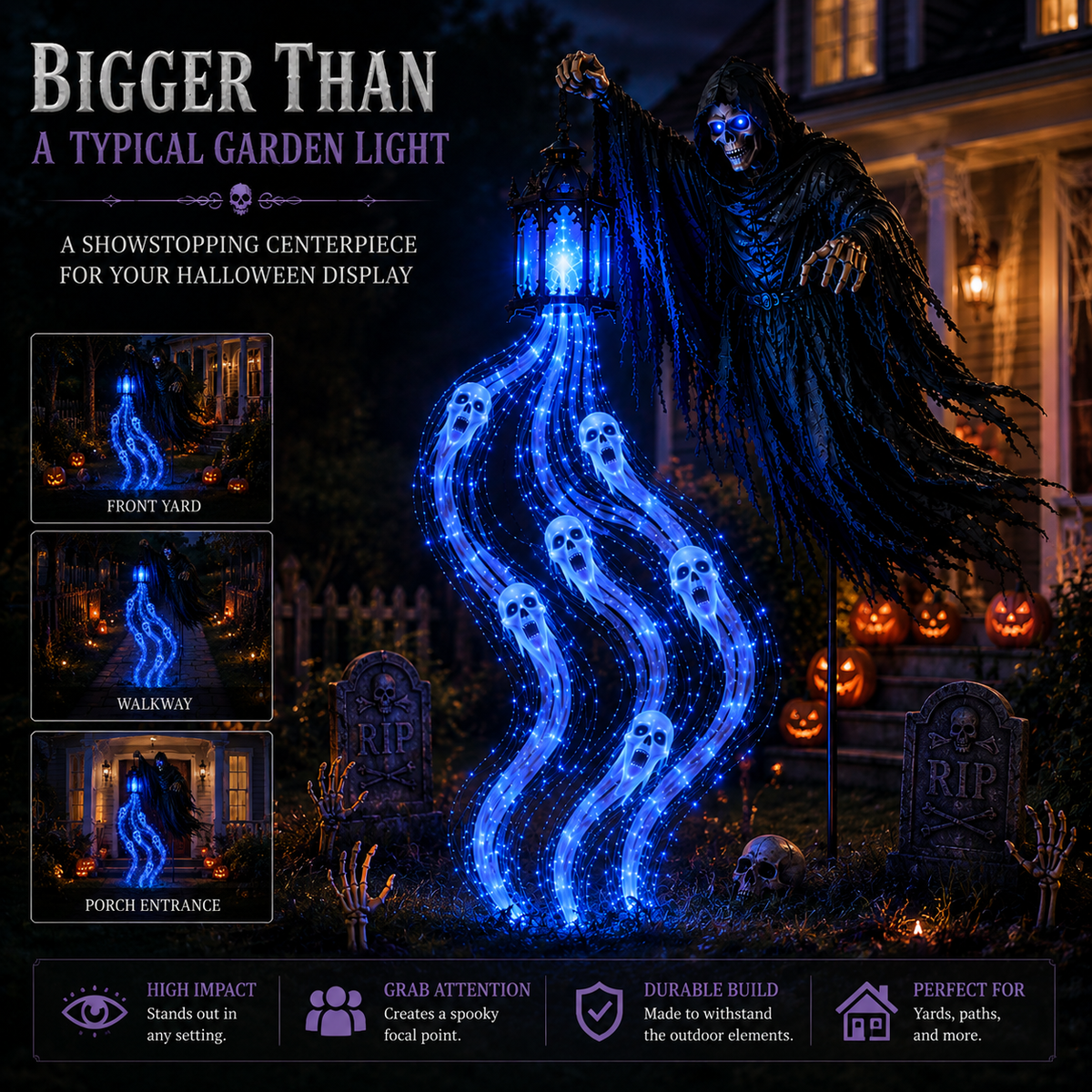 🔥Today 50% OFF🔥💀Halloween Soul Harvester Animated Garden Light