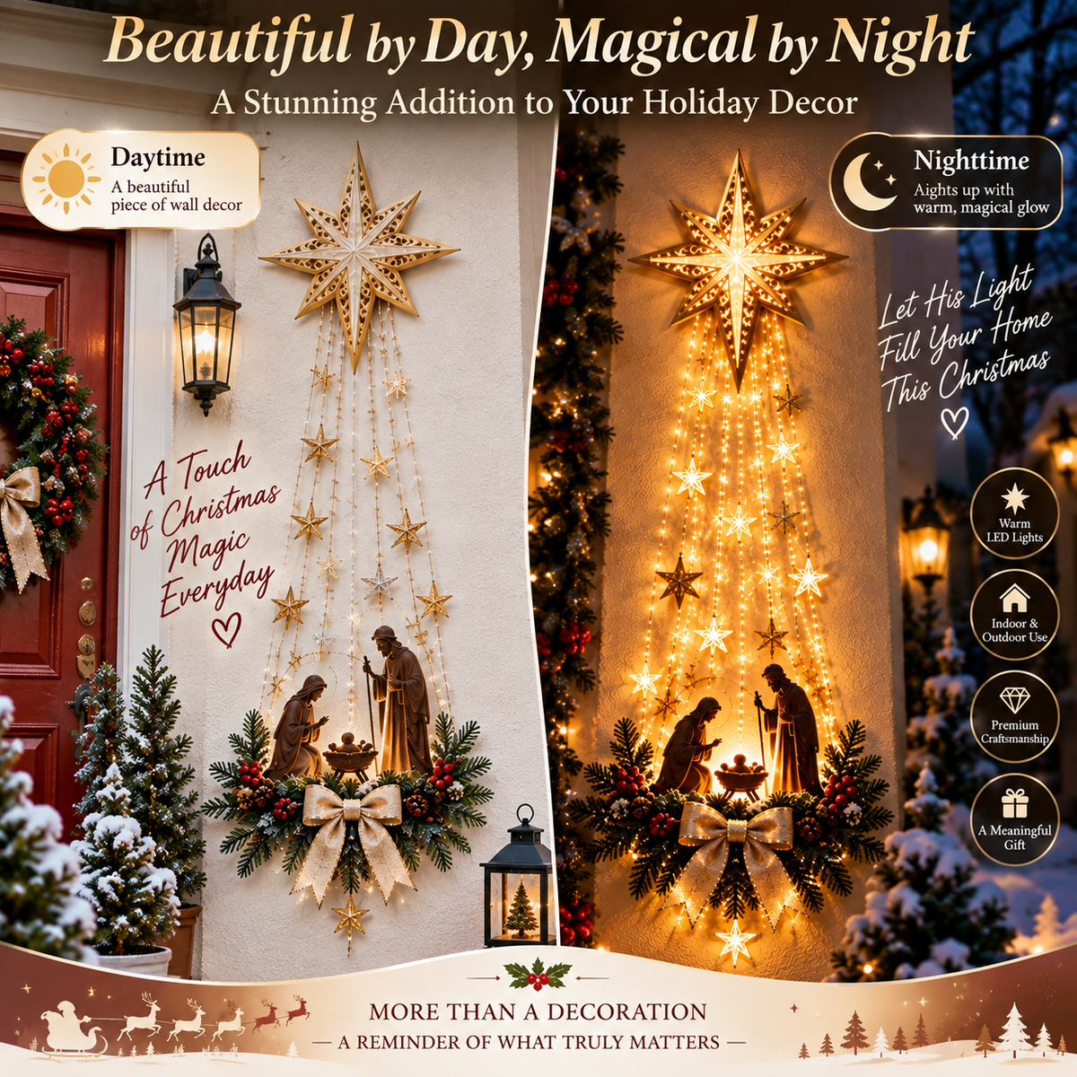✨ Last Day — 49% OFF ✨ 🎄✝️ Bethlehem Star Nativity Wall Light — A Beautiful Symbol of Faith