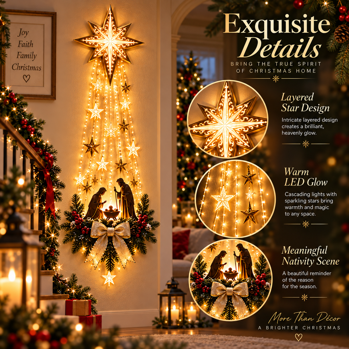 ✨ Last Day — 49% OFF ✨ 🎄✝️ Bethlehem Star Nativity Wall Light — A Beautiful Symbol of Faith
