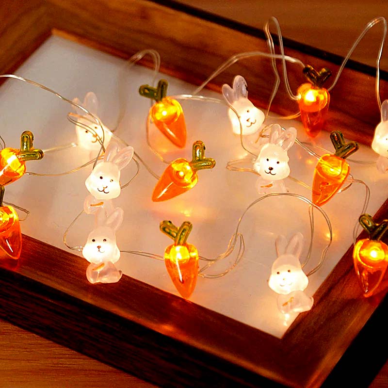 Easter String Lights – Bunny & Carrot