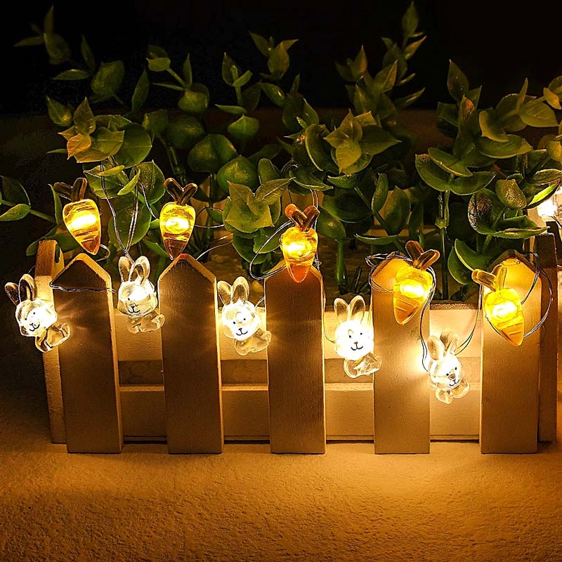 Easter String Lights – Bunny & Carrot