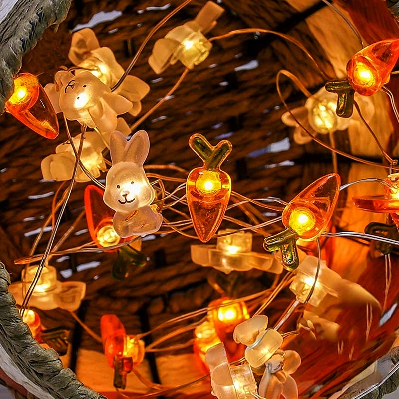 Easter String Lights – Bunny & Carrot