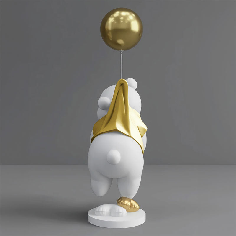 Teddy Bear Balloon Gold Decorative Sculpture