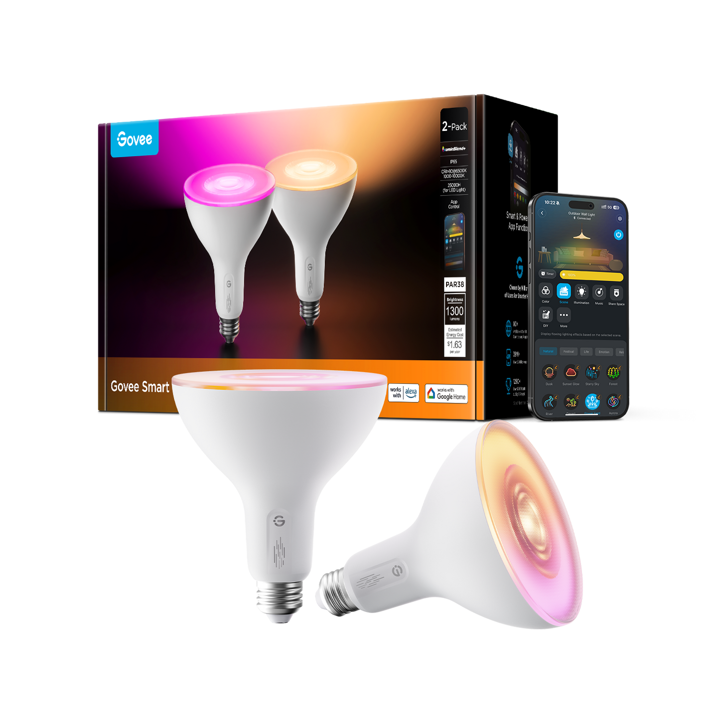 【Business Only】Govee PAR38 Smart Outdoor Bulb E26 1300lm